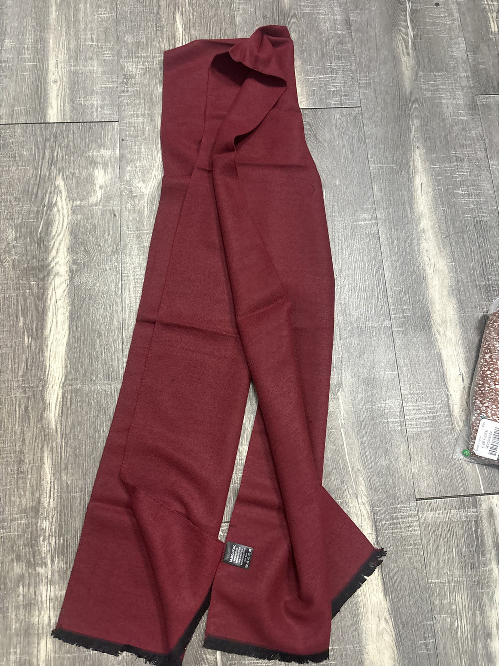 Tamengi Burgundy Maroon Soft Winter Scarf Fringe Edge Long Warm Unisex One Size